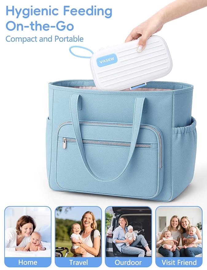 Electric Baby Bottle Brush Cleaner, Baby Travel Bottle Cleaner Kit- 2000mAh Rechargeable Silicone Brush, Drying Rack, Compact Storage Box, 360° Efficient Cleaning Bottle Brush for Home & On-The-Go