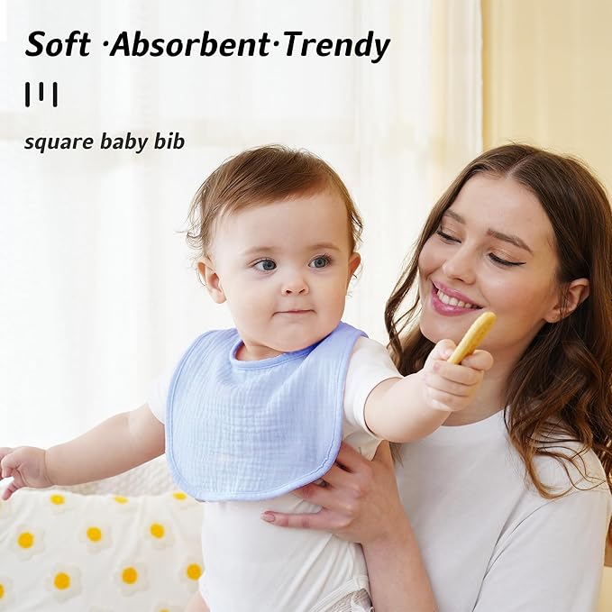 Muslin Baby Bibs Cotton Baby Drool Bandana Bibs for Baby Girls Boys Infant Newborn Toddler Drooling and Teething