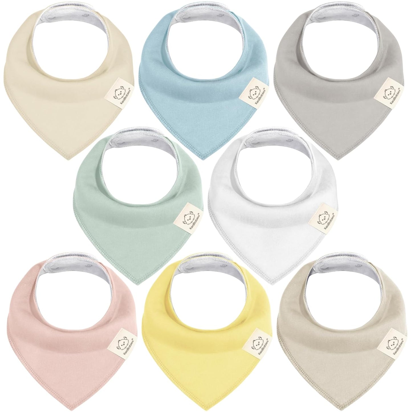 8-Pack Organic Baby Bandana Bibs for Girls - Super Absorbent Triangle Baby Bibs for Drooling and Teething Infant, 100% Cotton Extra Soft for Newborn, Infant 0-36 Months (Dawn)
