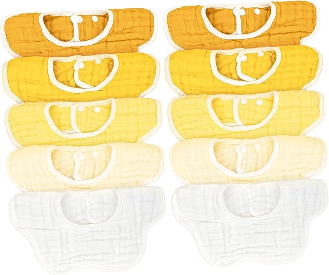 Baby Bibs Muslin Bibs for Baby Girl Boy for Drooling and Teething 10 Pack
