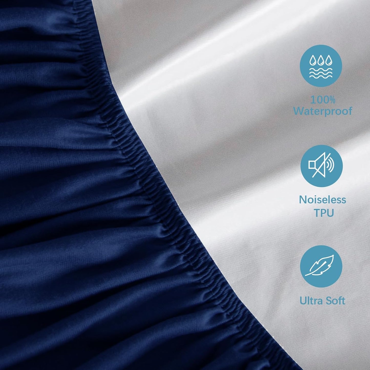 2 Pack Twin Mattress Protector Waterproof, Noiseless & Soft Coverage Mattress Fitted Sheet Twin with Deep Pocket up to 14", Super Breathable & Easy Wash Twin Size Mattress Protector