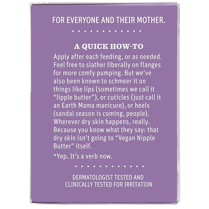 Earth Mama Vegan Nipple Butter | Cruelty-Free Breastfeeding Cream for Nursing Mamas | NO Lanolin, 2-Ounce