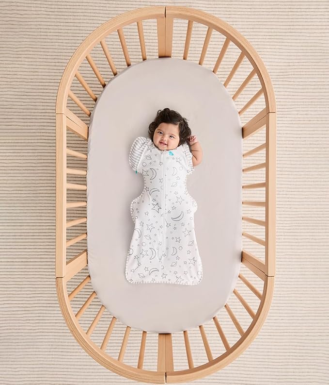 Love to Dream Swaddle UP Transition Bag, Luxuriously Silky Soft Viscose from Bamboo, Baby Sleep Sack, Patented Zip-Off Wings, Snug Fit Helps Calm Startle Reflex, 1.0TOG, 13-19 lbs, Cream