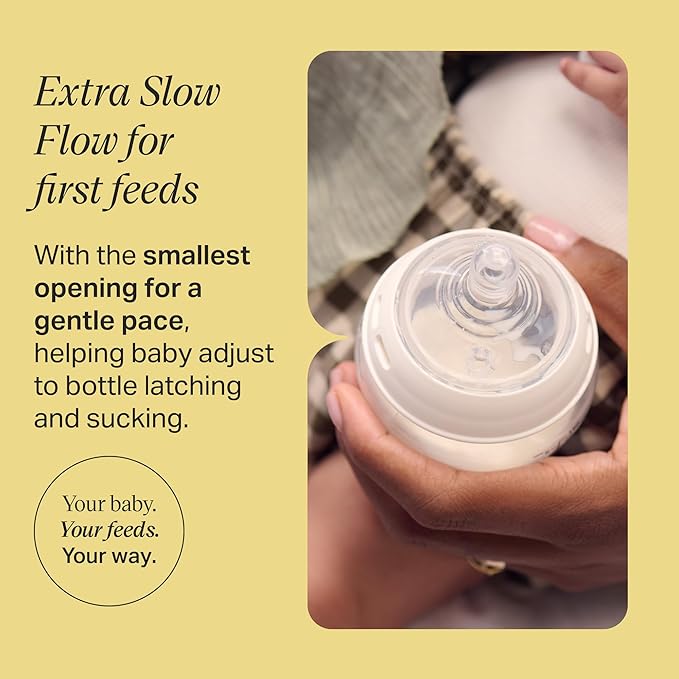 Tommee Tippee Natural Start Bottle and Nipple Bundle, 6 Fiesta Color, Anti-Colic 9 oz BPA Free Baby Bottles, 0+ Months, Slow Flow Breast-Like Nipple, Baby Bottle Nipples, Extra Slow Flow, 10 Pieces