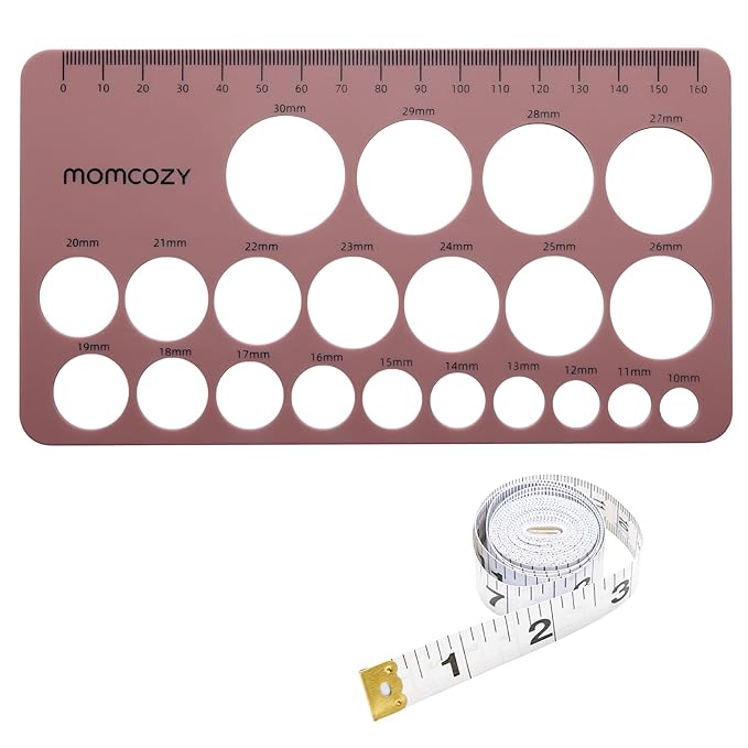 Momcozy Nipple Ruler for Flange Sizing, Soft & Flexible Silicone Measurement Tool for Breast Pump Sizing, Compatible with Momcozy, Medela, Spectra, Lansinoh, Easy to Use for Comfortable Pumping