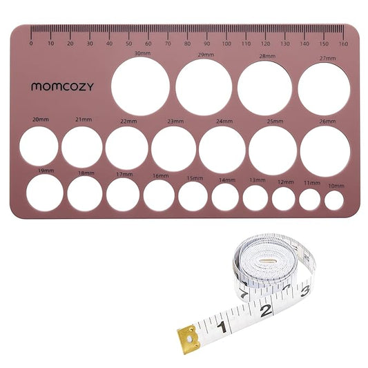 Momcozy Nipple Ruler for Flange Sizing, Soft & Flexible Silicone Measurement Tool for Breast Pump Sizing, Compatible with Momcozy, Medela, Spectra, Lansinoh, Easy to Use for Comfortable Pumping