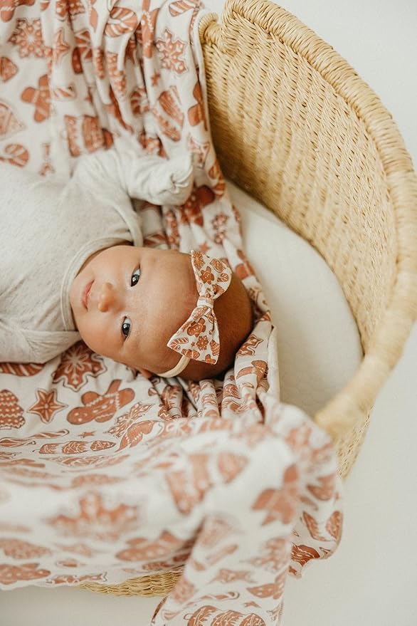 Copper Pearl Large Premium Knit Baby Swaddle Receiving Blanket Gingerbread