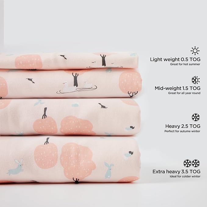 Duomiaomiao 2.5 TOG Toddler Sleep Sack 6-12 Months 100% Cotton Winter Side Open Zipper Baby Sleep Sack with Feet, Warm Toddler Wearable Blanket