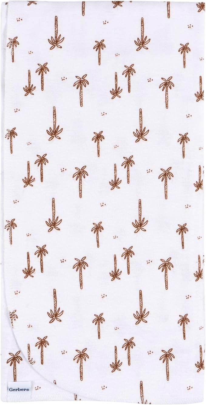 Gerber Unisex Baby 100% Cotton Flannel Receiving Blankets 30x30 Inches (Pack of 4), Dino Time, One Size