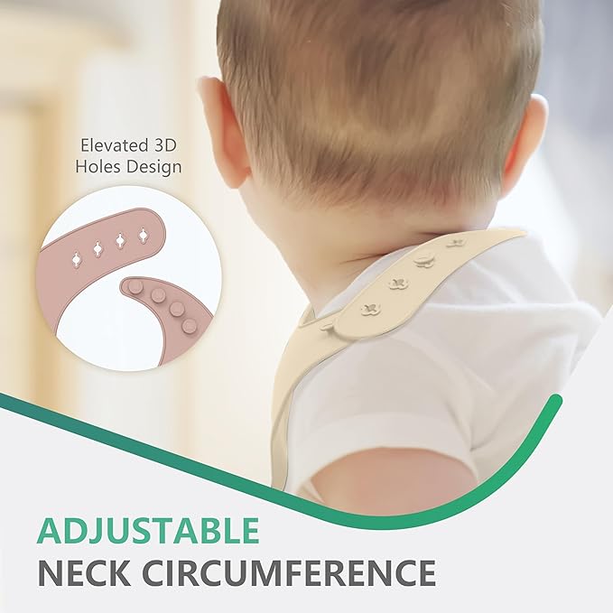 Cuddle Campus Set of 3 Silicone Bibs for Babies & Toddlers,Soft Adjustable Bibs with Pocket Food Catcher for Baby Girl,Boy