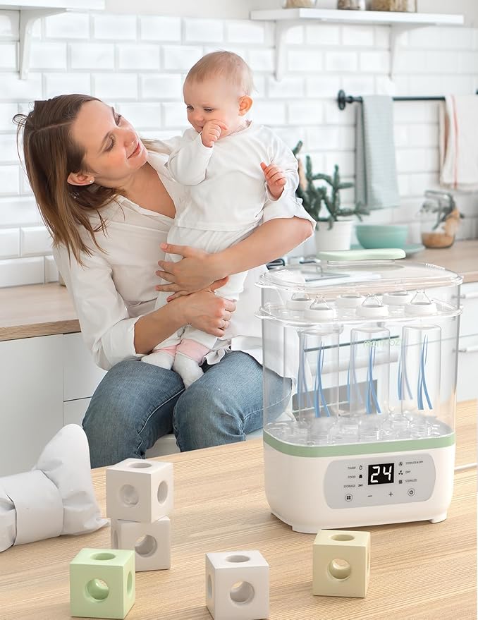 Momcozy Bottle Sterilizer and Dryer, 8-in-1 Electric Steam Baby Bottle Sterilizer for Baby Bottles, Baby stuffs & Breast Pump Accessories