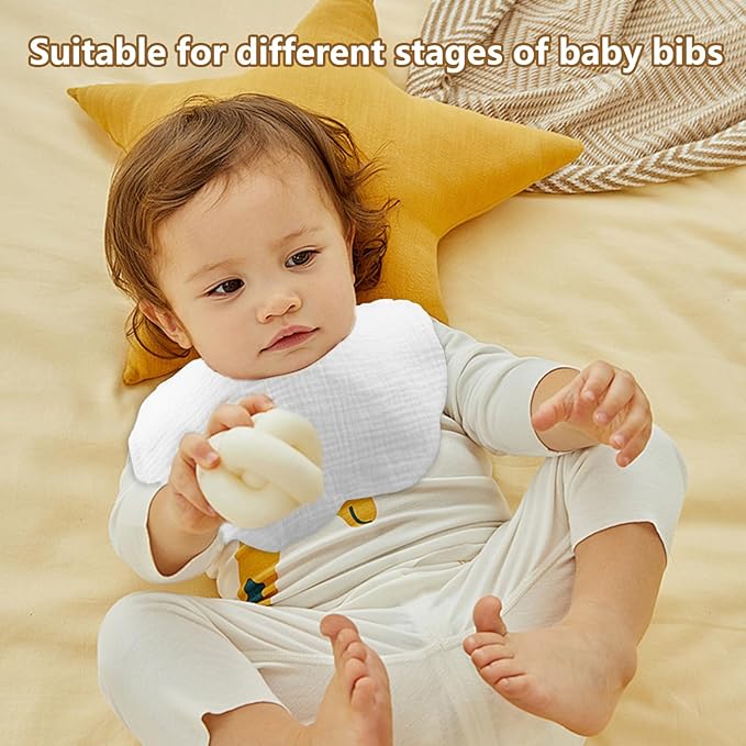 Baby Bibs Muslin Bibs 8 Pack for Drooling and Teething for Unisex Girls Boys