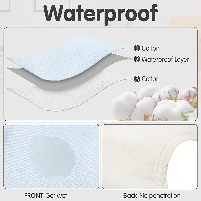 JaGely 12 Pack 360° Rotate Baby Bibs Waterproof Bibs Baby Girl Muslin Bib Snap Cotton Absorbent Infant Drool Feeding Burp Cloth for Infant 0-12 Months