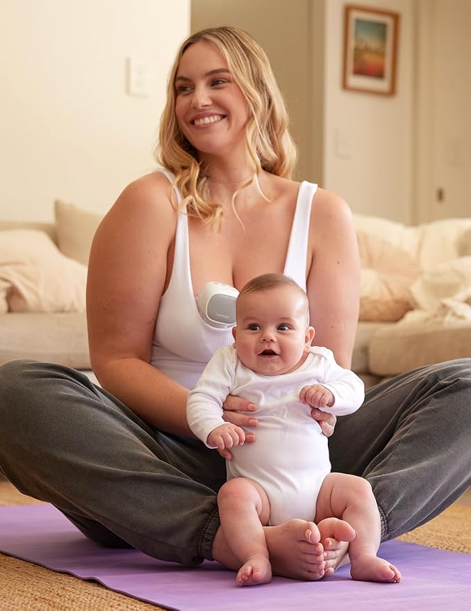 Momcozy S9 Pro Upgraded Wearable Breast Pump, Hands-Free Design with Extended Battery Life & LED Display, Double Electric Portable Pump with 2 Modes & 9 Levels, 24mm, 1 Pack, Gray