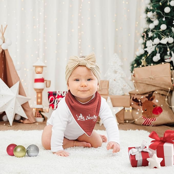 Susurration Muslin Baby Drool Bibs 6Pack Soft Triangular Adjustable Baby Bandana Bibs for Unisex Baby Girls & Boys