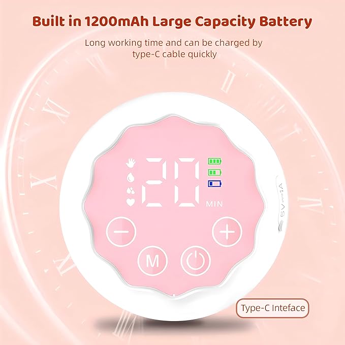 Electric Hands-Free Breast Pumps, Wearable Breast Pump with 4 Modes, 12 Levels, LCD Display, Memory Function Rechargeable with Massage and Pumping Mode 24mm Flange (2 Pack)