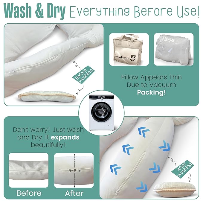 Baby Pillow (Cover+Pillow) Anti-Roll, Nursing, and Tummy Time Features, 3D Air Mesh Fabric for Breathability. Adjustable Thickness, Easy Care