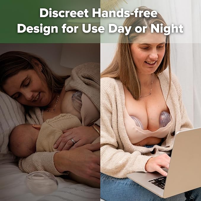 haakaa Shell Breast Pump, Wearable Manual Breast Pump - Hands Free, Passive Silicone Breastmilk Collection for Nursing Mom, Breastfeeding Leak Catcher, 75ml-1 pc