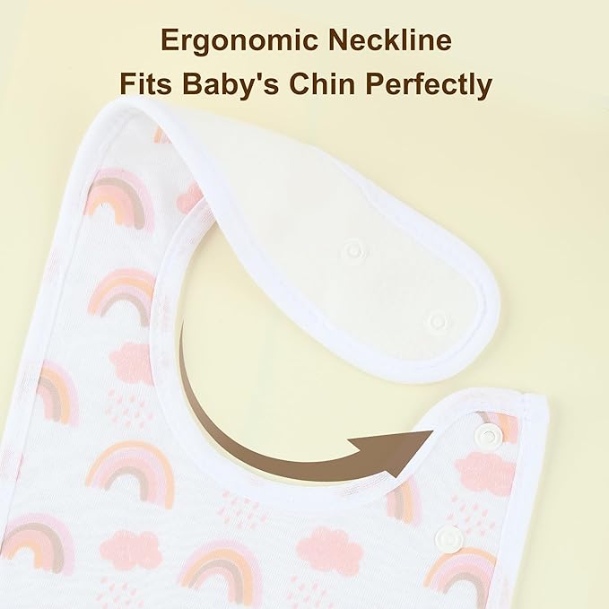 Baby Bibs Soft and Absorbent Organic Cotton Bandana Drool Bibs Set for Boys Girls Newborn 0-36 Months