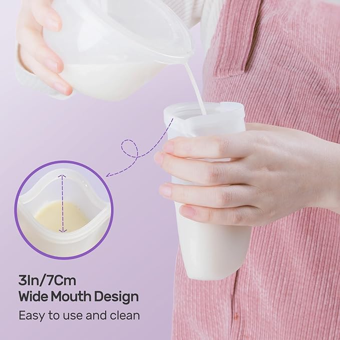 Nuliie 7 Pcs Silicone Breastmilk Storage Bags Reusable, 8oz/240ml Double Leak-Proof Breastmilk Freezer Bags, BPA Free Self-Standing Milk Bags for Breastfeeding, Baby Food Pouches