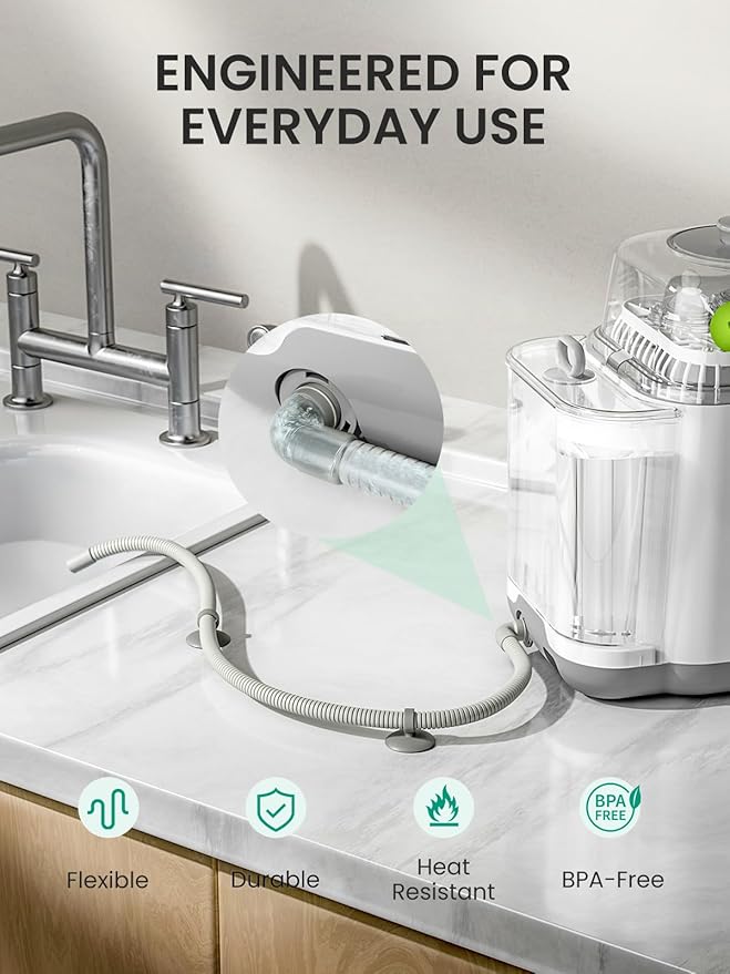 Grownsy Drain Hose 1M, Soft, Durable and Flexible for GROWNSY EaseClean Bottle Washer, Momcozy and Papablic Baby Bottle Washer Replacement Accessory for Easy Water Drainage