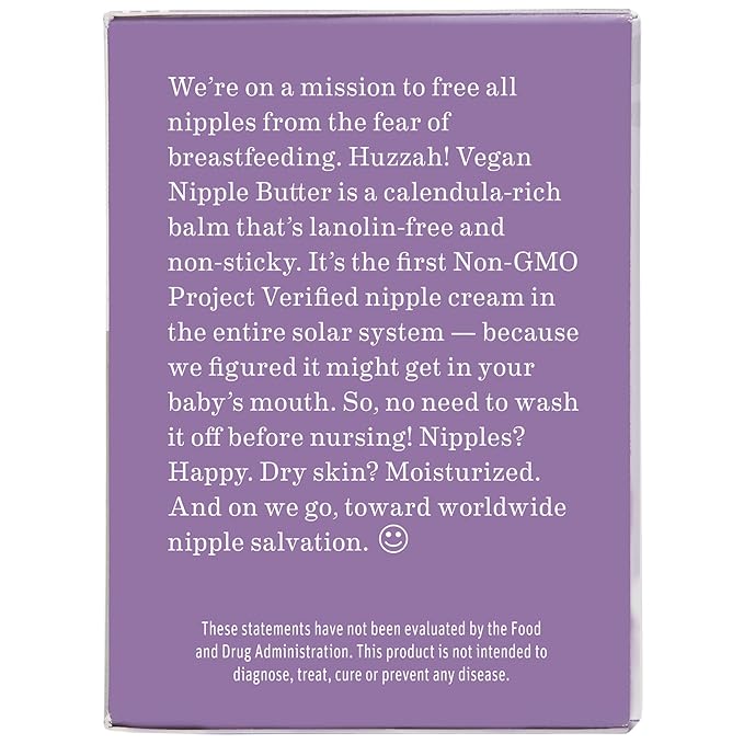 Earth Mama Vegan Nipple Butter | Cruelty-Free Breastfeeding Cream for Nursing Mamas | NO Lanolin, 2-Ounce (2-Pack)