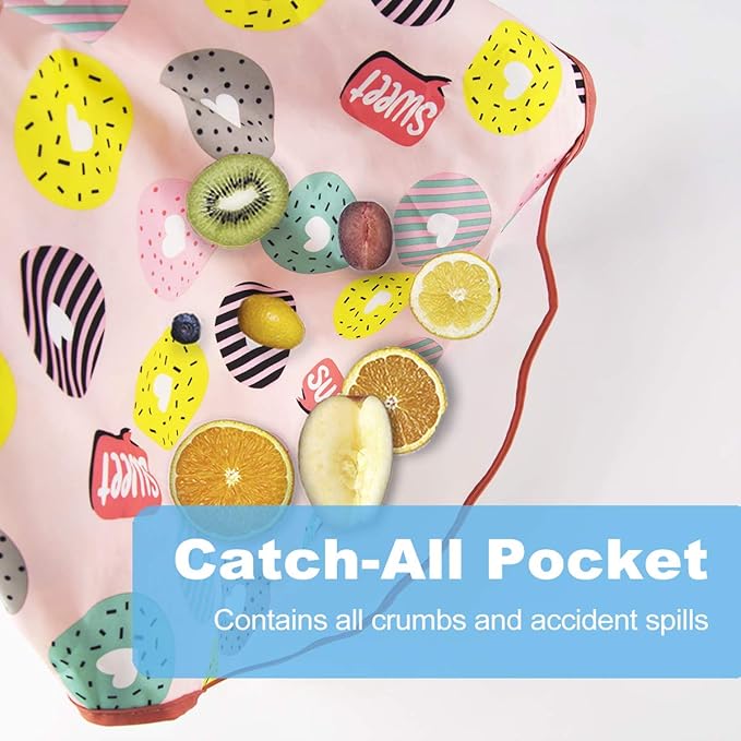 Long Sleeve Bibs For Babies 6-24 Months Full Coverage Shirt Bib for Baby Boys Girls Waterproof Smock Bibs with Sleeves Toddler Mess Free Bib for Eating with Pocket, 3 Pack