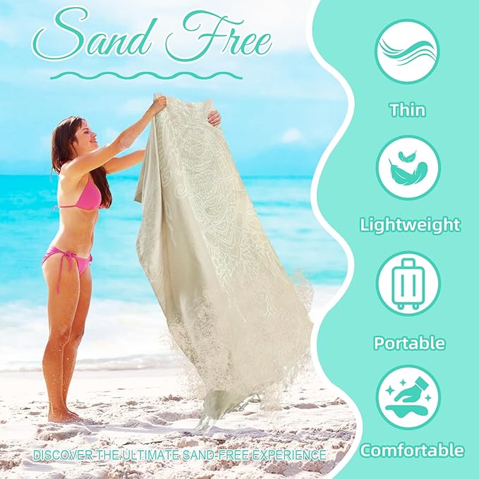 Oversized Turkish Beach Towel Blanket Cotton Giant XL Sandproof Towels Huge Linen XXL Extra Large Big Throw Quilt Blankets for Adults Beige Turtle