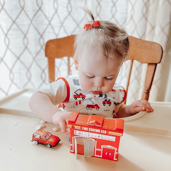 BapronBaby Be Brave - Firefighter Bapron - No Neck Tie Safer Bib for Baby & Toddler - Soft Waterproof Stain Resistant - Machine Washable - Sz Preschool 3-5yrs