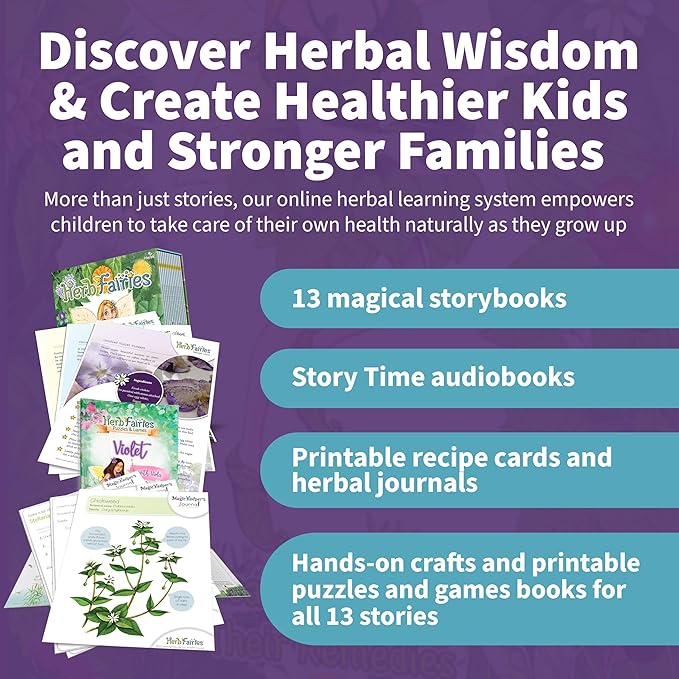 Herb Fairies: 13 Plant Books Set & Digital Learning System - Explore Plants & Healing Herbs Through Engaging & Educational Stories - Includes Audiobooks, Printables, Recipes, Crafts, Puzzles & Games