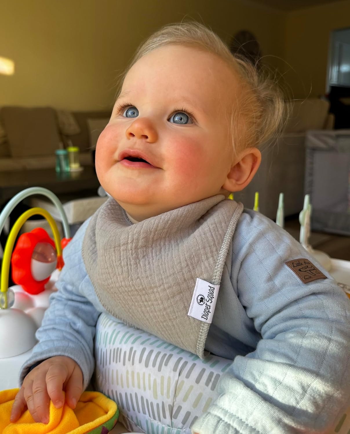 DiaperSquad's Baby Bibs for Drooling and Teething, Bibs for Boys, Baby Girl - Solid Cotton Baby Drool Bibs