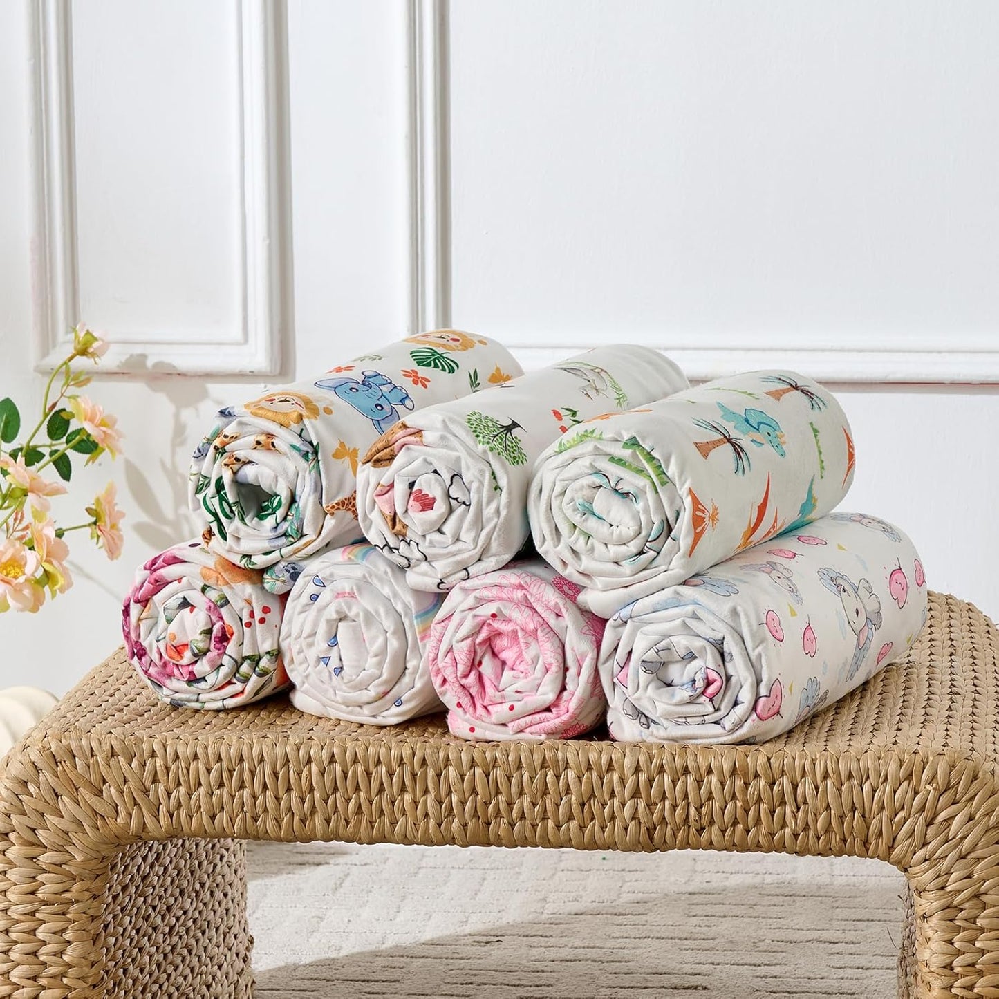 Baby Blanket 30x40 Inch Soft Double Layer Fleece Throw with Cute Grey Elephant Gender Neutral Crib Blanket for Infant, Toddler, Newborn Baby Girl or Boy Shower Gift