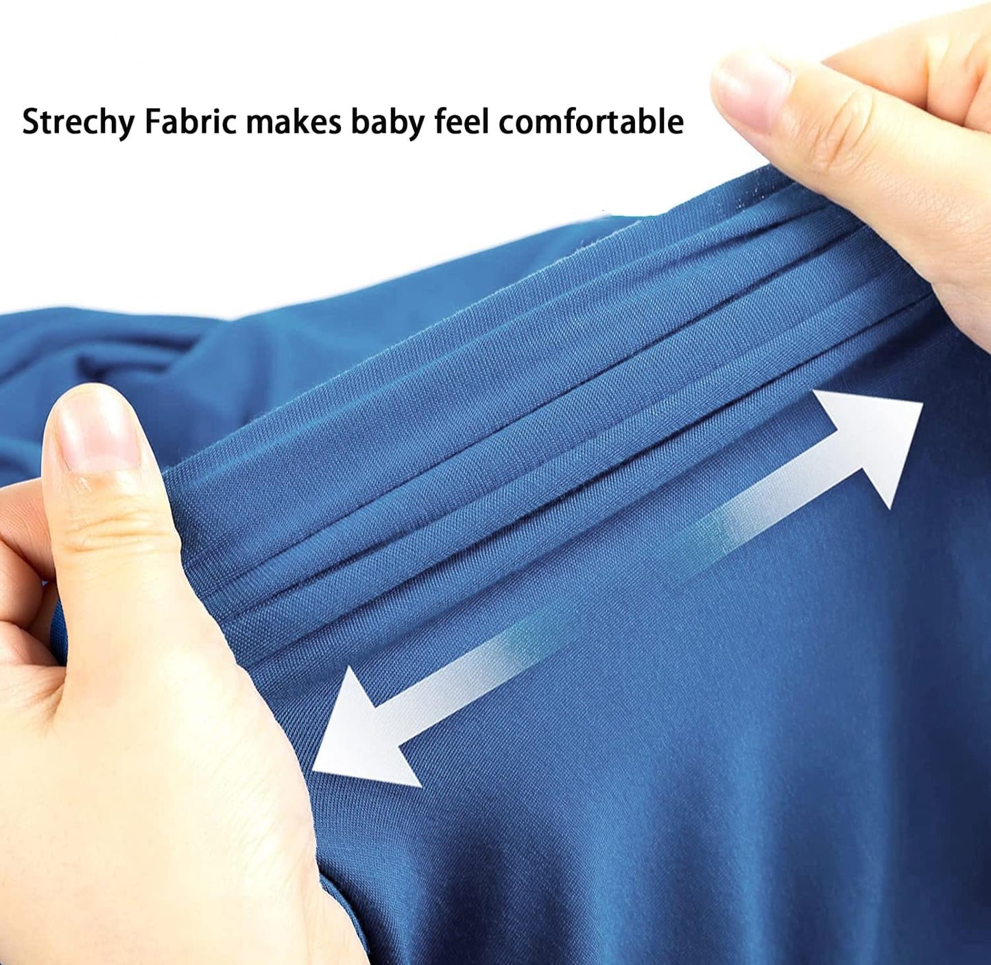 iEvolve Cotton Knitted Baby Swaddle Blanket with Hat Headband Set Newborn Swaddle Wrap Receiving Blankets for Baby Girl Boy 35" x 35"(Navyblue)