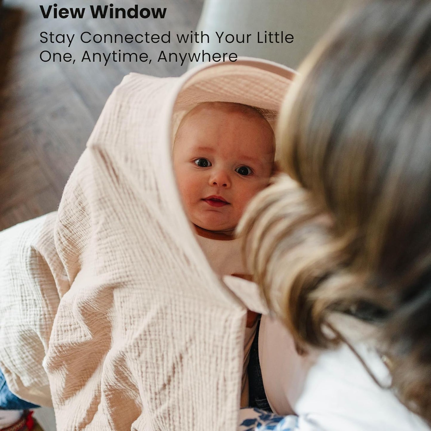 Konssy 2-Pack Muslin Nursing Cover Up for Breastfeeding Moms with Rigid Hoop, 100% Cotton, Lightweight & Breathable Breastfeeding Cover, Adjustable & Comfort