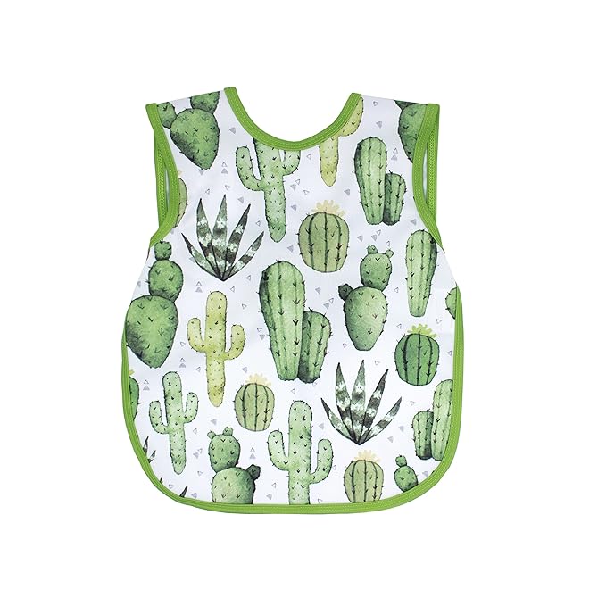 BapronBaby Desert Cactus Bapron - No Neck Tie Safer Bib for Baby & Toddler - Soft Waterproof Stain Resistant - Machine Washable - Sz Baby/Toddler 6m-3T