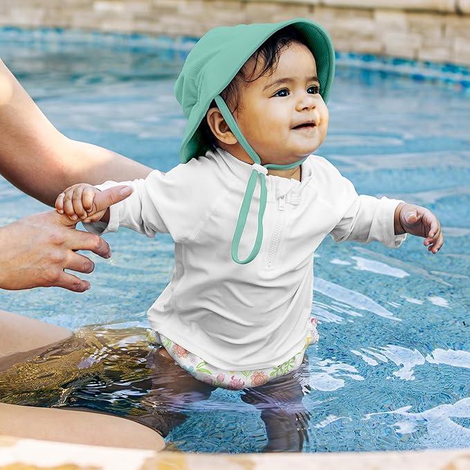 green sprouts Baby Toddler Eco Ruffle Snap Swim Diaper - White Turtle Floral - 4T