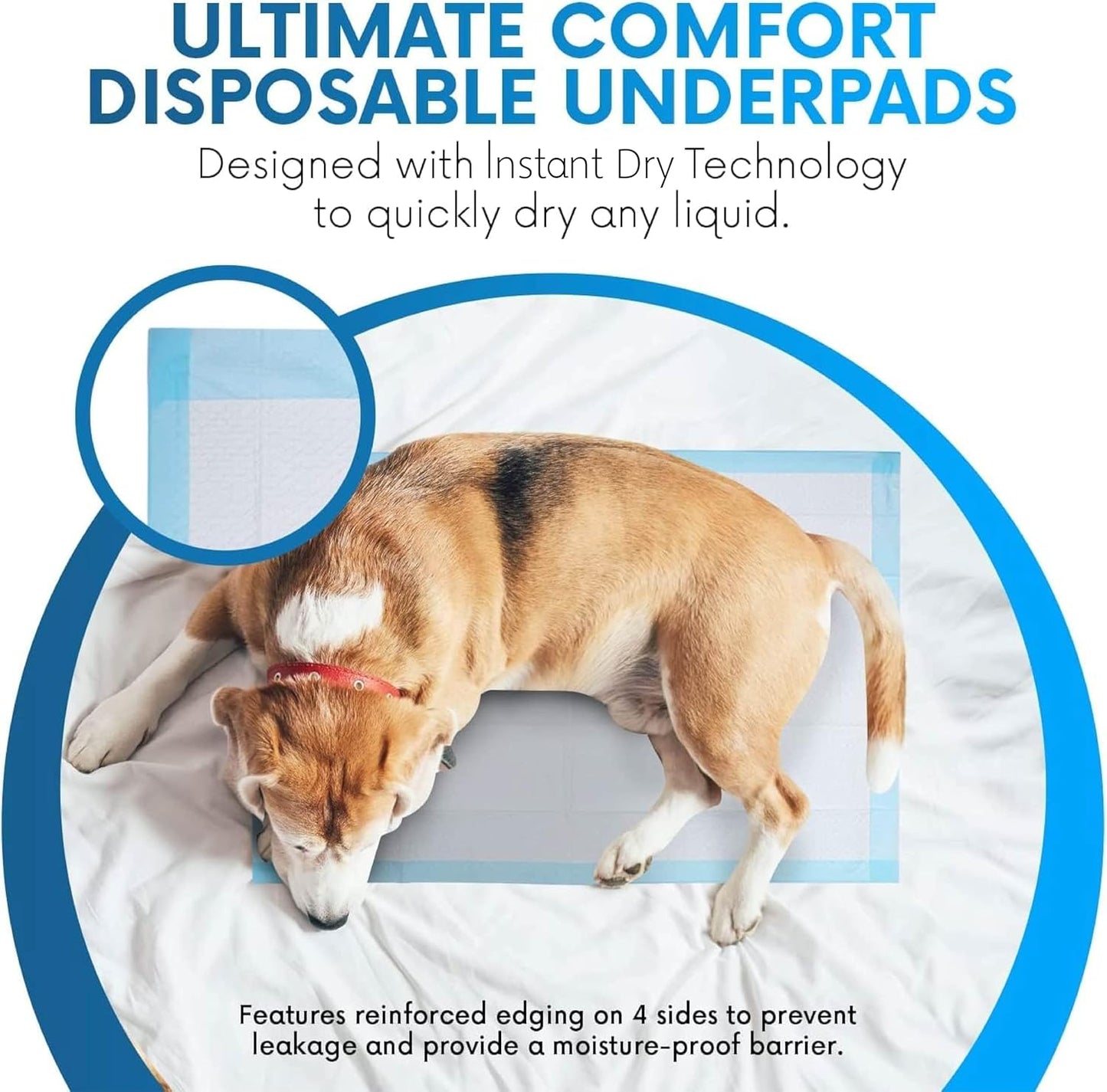 Healqu Disposable Underpads - Incontinence Bed Chux Pads for Adults, Kids, Elderly, and Pets - Fluid and Urine Bed Protection - Large, Super Absorbent Fluff and Polymer (24x36 Case of 150)