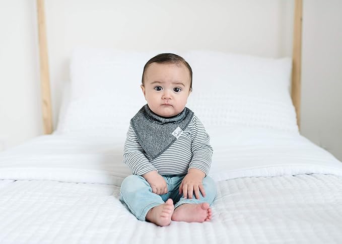 Copper Pearl 4 Pack Soft Cotton Baby Bibs for Drooling and Teething, Absorbent Drool Bibs for Baby Girl and Boy, Adjustable to Fit Newborns to Toddlers, Tons of Styles (Citrus)