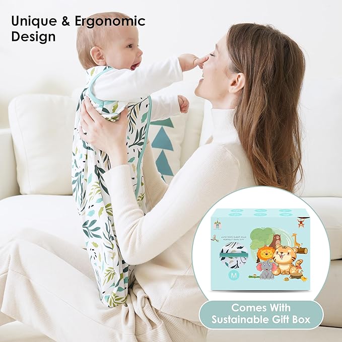 Cute Castle Baby Sleep Sack 6-12 Months - Lightweight 100% Cotton 2-Way Zipper TOG 0.5 Infant Wearable Blanket, Newborn Essentials Toddler Sleep Clothes (3 Pack Green)