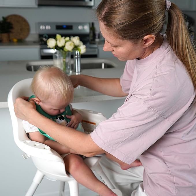Silicone Baby Bibs Unisex, Self-Feeding, Catch-all Large Pocket, 6-48 months, BPA-Phthalate Free, w/Travel Case