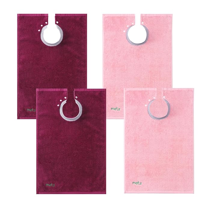 MATZ Terry Towel Snap On Toddler & Baby Bibs | For Feeding Drooling And Teething | Full Coverage For Babies | Ultra Absorbent 100% Cotton Bibs | Unisex | With Soft Ribbed Neck