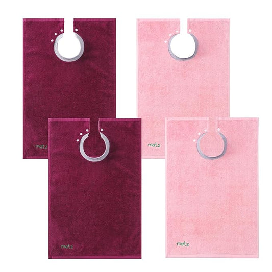 MATZ Terry Towel Snap On Toddler & Baby Bibs | For Feeding Drooling And Teething | Full Coverage For Babies | Ultra Absorbent 100% Cotton Bibs | Unisex | With Soft Ribbed Neck