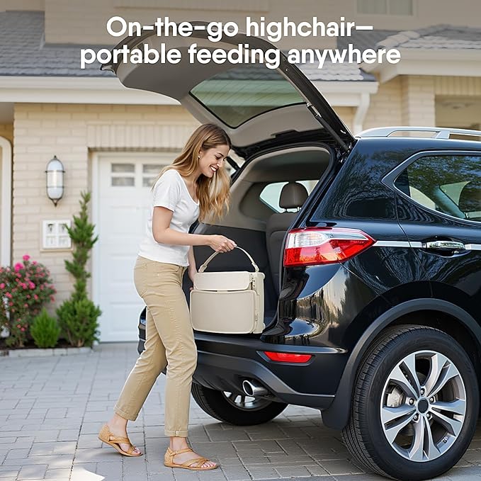 3-in-1 Portable Baby High Chair for Babies and Toddlers, Convertible Easy Clean Infant Foldable Highchair with Adjustable Legs & Dishwasher Safe Tray, Beige