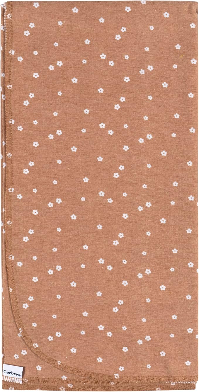Gerber Unisex Baby 100% Cotton Flannel Receiving Blankets 30x30 Inches (Pack of 4), Retro Floral, One Size