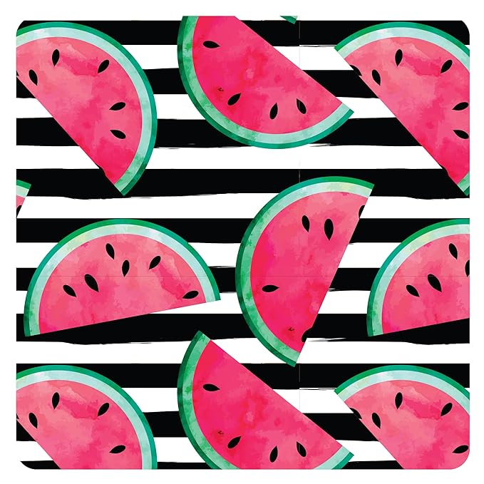 BapronBaby Watermelon Stripes Bapron - No Neck Tie Safer Bib for Baby & Toddler - Soft Waterproof Stain Resistant - Machine Washable - Sz Preschool 3-5yrs