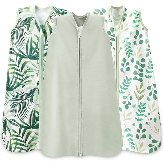 Baby Sleep Sack 0-6 Months,100% Cotton TOG 0.5 Wearable Blanket for Newborn and Infant, 3 Pack 2-Way Zipper Lightweight Sleeping Bags for Toddler