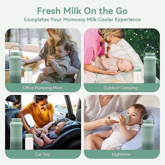 10oz Breastmilk Storage Bottle for Momcozy Milk Cooler 22oz, Breast Milk Cooler Bottles for Fridge, Wide Neck Pump Bottles Compatible with Spectra Motif Luna, Travel Breastfeeding,4PCS