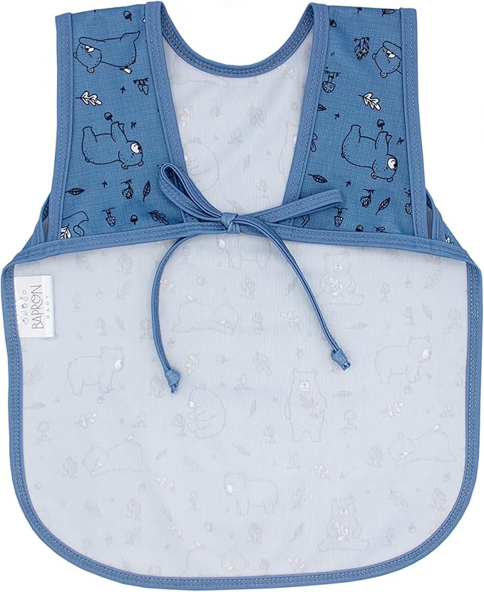 BapronBaby Animal Prints Bapron - No Neck Tie Safer Bib - Baby & Toddler - Soft Waterproof - PVC, BPA & Phthalate Free - 6m+