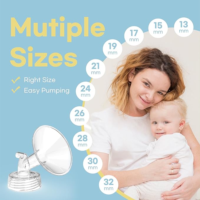 Flange Inserts for Spectra, Spectra Replacement Pump Parts for S1/S2/9 Plus, Not Original Accessories, Breast Pump Parts Include 2-Pack 24mm Flanges and 4-Pack Duckbill Valves