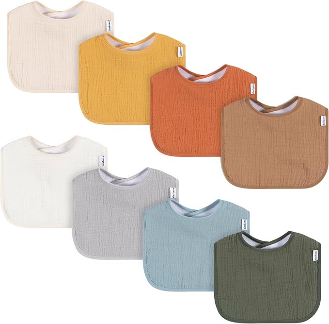 Gerber Unisex Baby Muslin 8 Pack Drooling Bibs